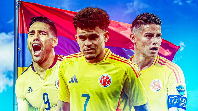 Cầu thủ Colombia đang tung cú sút phạt mạnh vào khung thành Pháp